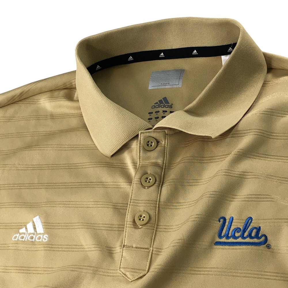 Adidas UCLA Golf Polo Shirt Mens XL Gold Performance Short Sleeve Bruins NCAA